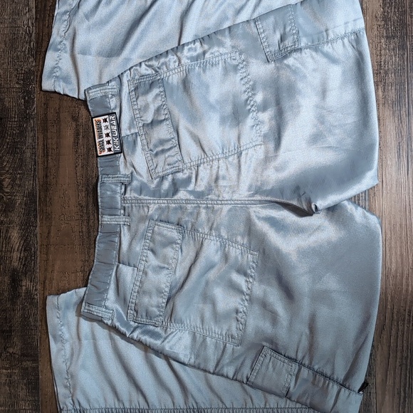 KIKWEAR Vintage 90's Space Invaders Cargo Rave Pants Size 36x31 Metallic Grey - Picture 3 of 14